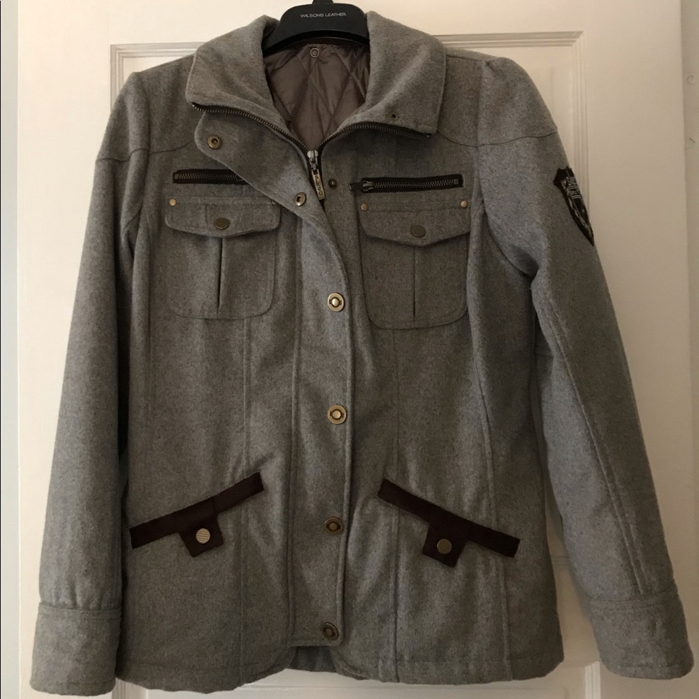 Skea 3-in-1 Winter Coat Gray Boiled Wool Sz6